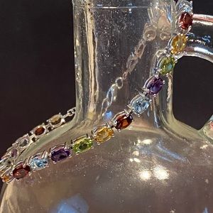 NWOT MULTICOLOR GEM STERLING BRACELET
